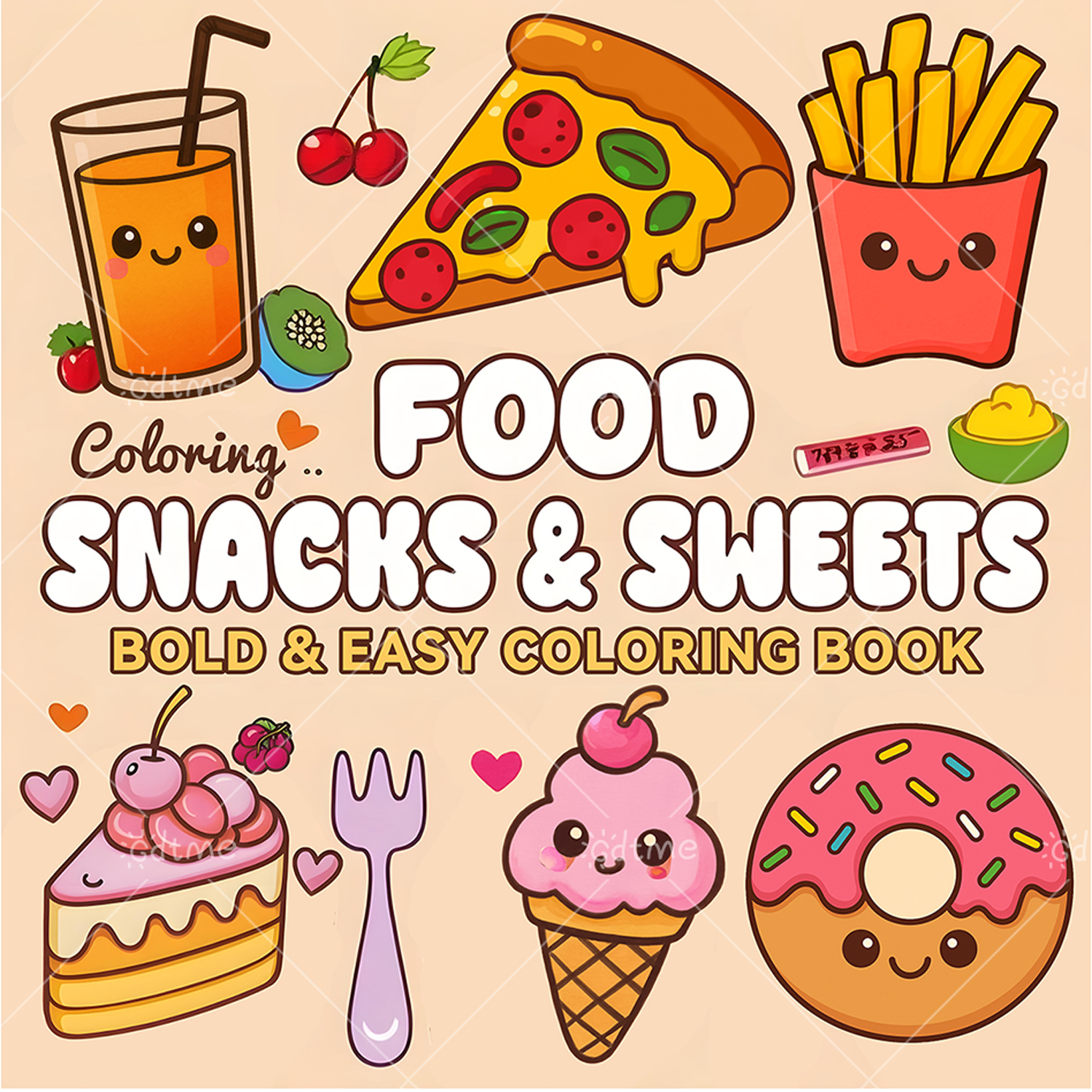 FOOD SNACKS & SWEETS Themed Co - Food And Snacks Coloring Book Bold And Easy recensione e prezzo