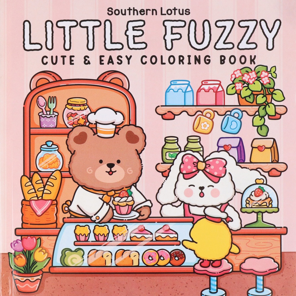 Food And Snacks Coloring Book Bold And Easy - Cute Bear Bakery Theme Coloring Book,
