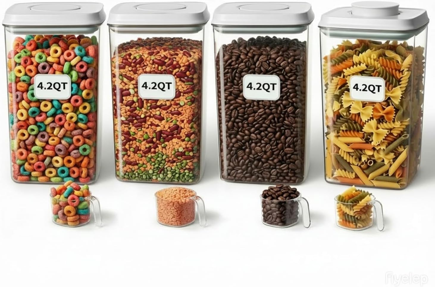 Food Storage In The Kitchen - 4 Pcs Large Pop Airtight Food