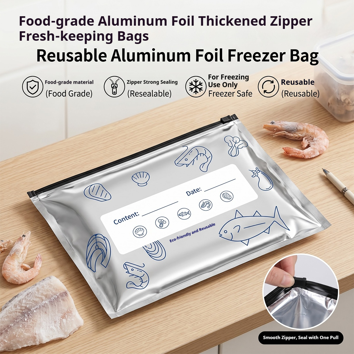 Food Storage With Lock - 60pcs Aluminum Foil Food Sealable Storage