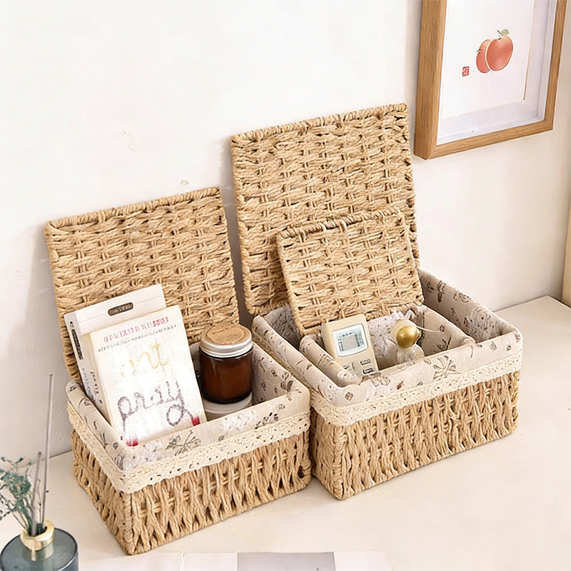 Food Snacks Packaging - Household Rattan Woven Storage Box For
