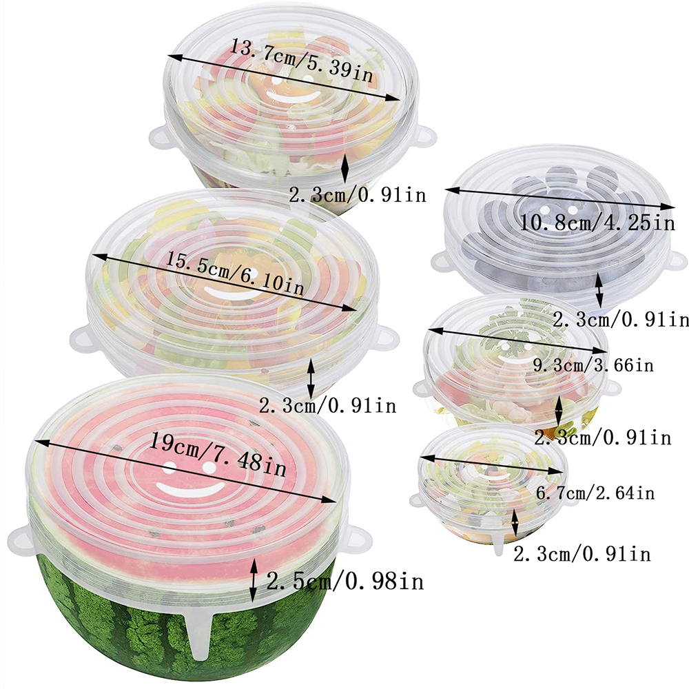 Silicone Stretch Lid - 6PCS Stretch Silicone Covers Stretch Lids
