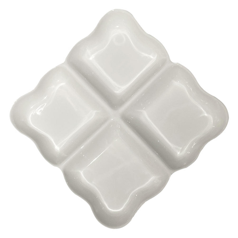 Food Storage For Restaurant - 4-Compartment Ceramic Snack Dish Fruit Serving