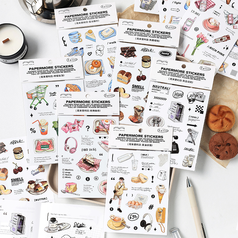 Food City Snacks - Aesthetic Snack Food Stickers for Junk