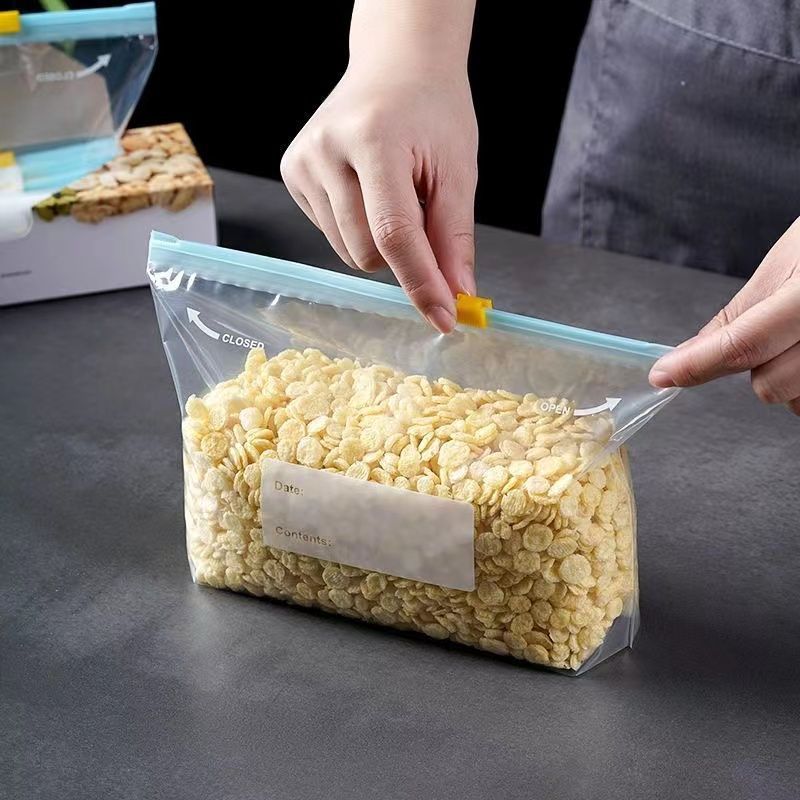 Food Storage With Lock - 15pcs Fresh‑Keeping Reusable Freezer Bags Leakproof