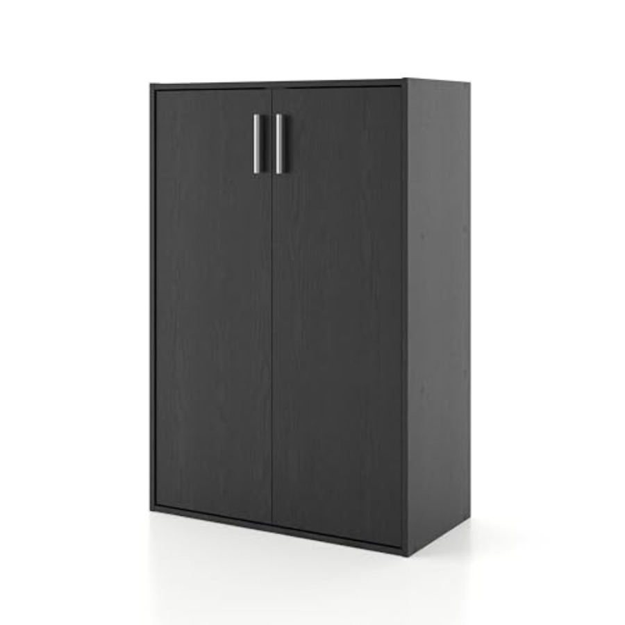 Food Storage No Pantry - Apexa Stackable Wood Bookcase with Doors,