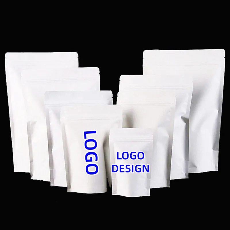 Food Storage With Lock - 100pcs Wholesale Stand up White Paper
