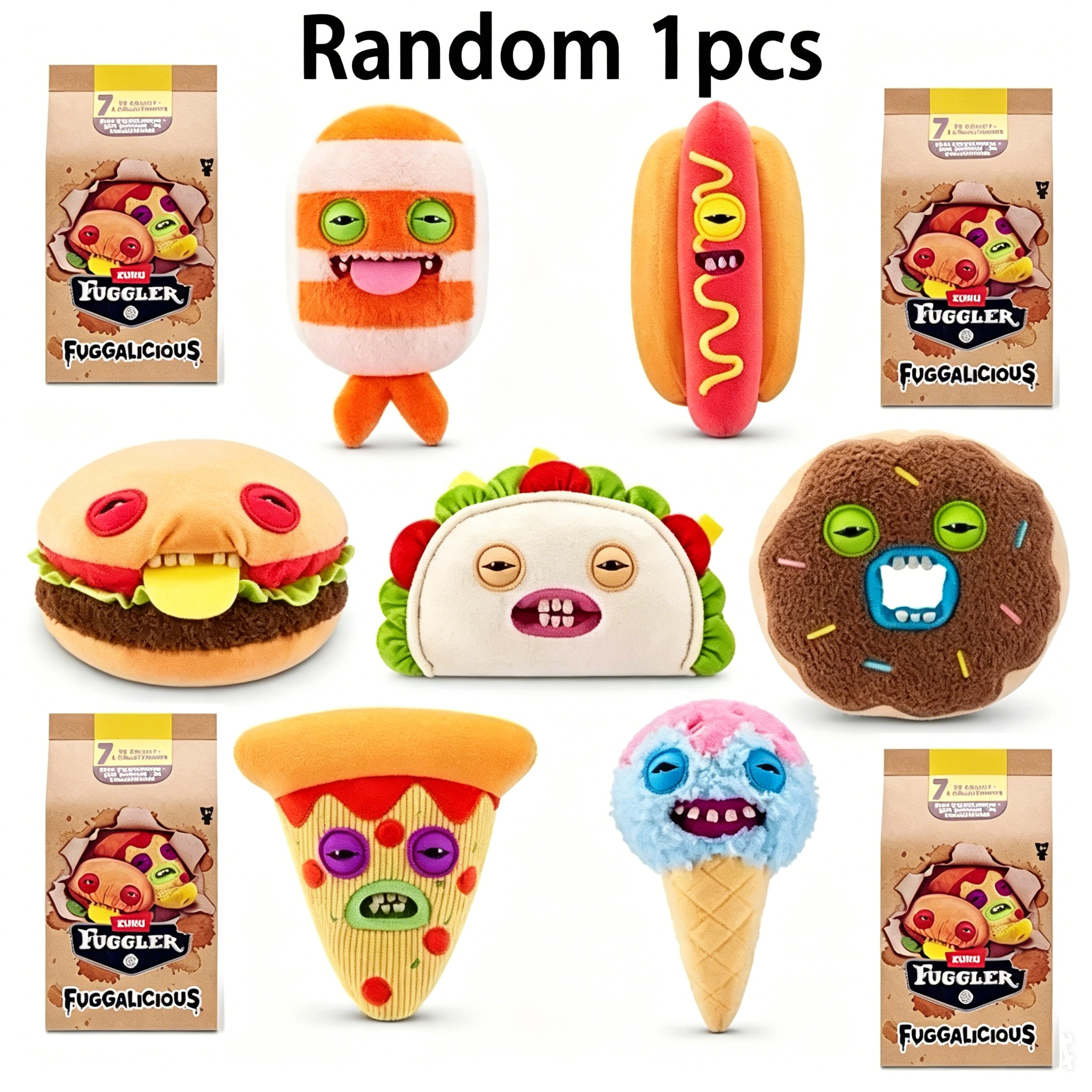 Food Storage Heat - Fuggler Blind Box Toys Hamburger Pizza