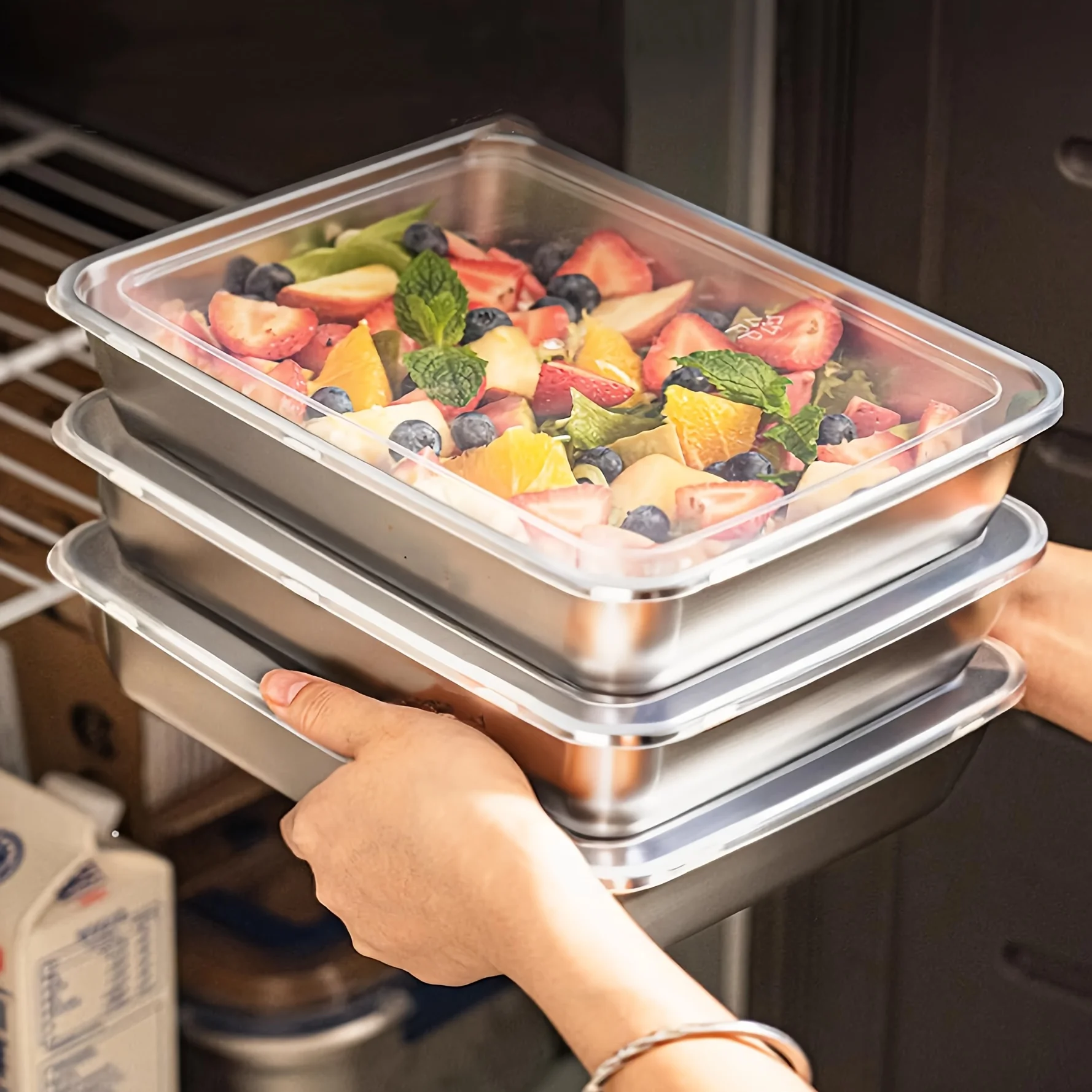 Food Storage Heat - 3pcs Stainless Steel Food Containers &