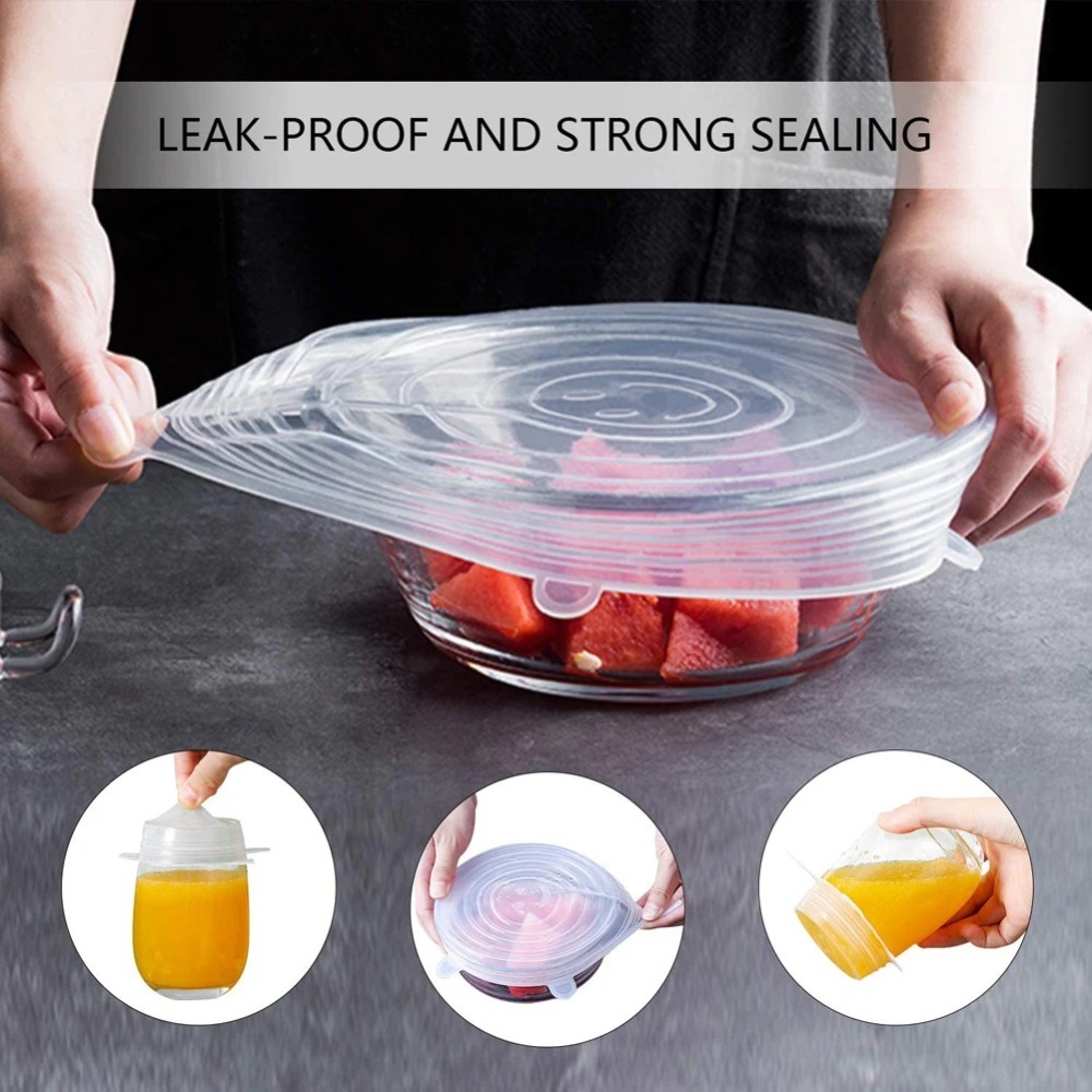 Silicone Stretch Lid - 6PCS Silicone Cover Stretch Lids Reusable