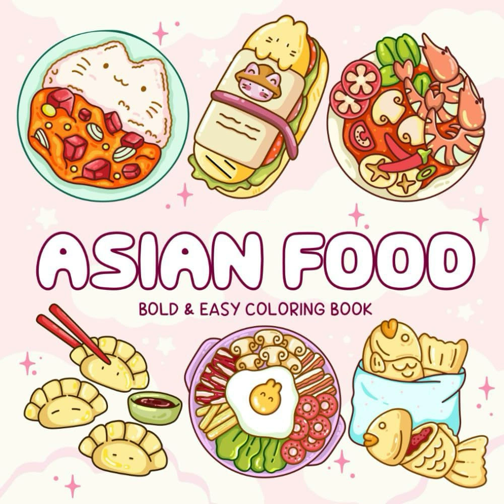 Asian Food Easy-bold Coloring  - Food And Snacks Coloring Book Bold And Easy recensione e prezzo