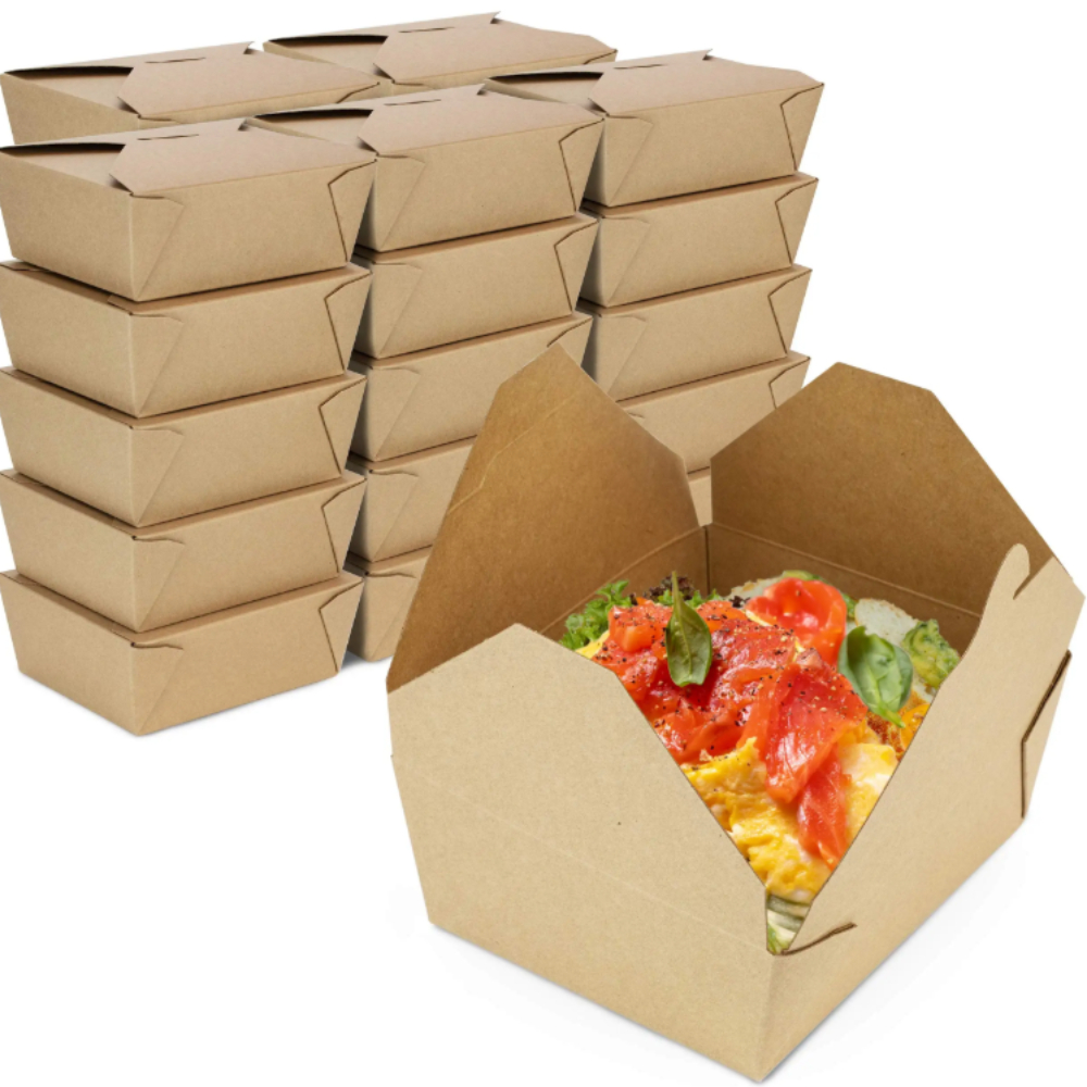 Food Storage For Restaurant - Multiple Disposable Kraft Paper Food Packaging