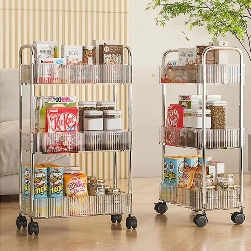 Food Storage With Wheels - Mobile Shelf with Wheel Multi-Layers Storage