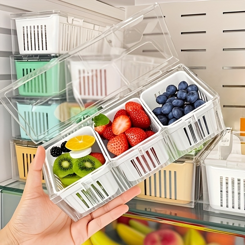 Food Storage With Lock - New Practical Storage Large 3-Grid Scallion