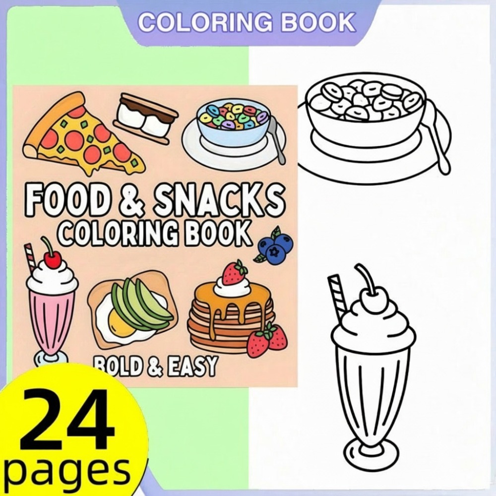 Food and Snacks Coloring Book  - Food And Snacks Coloring Book Bold And Easy recensione e prezzo