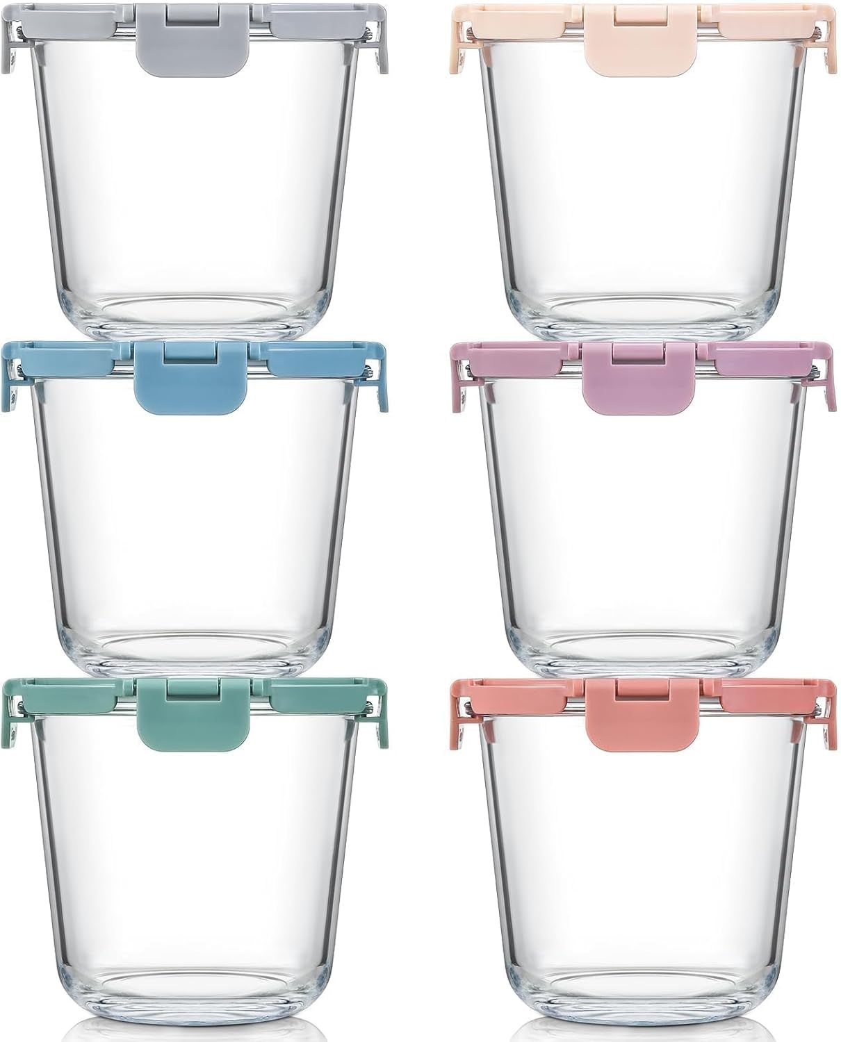 Food Storage With Lids - [UPGRADED LID] 6 Sets 3 Cup/24oz
