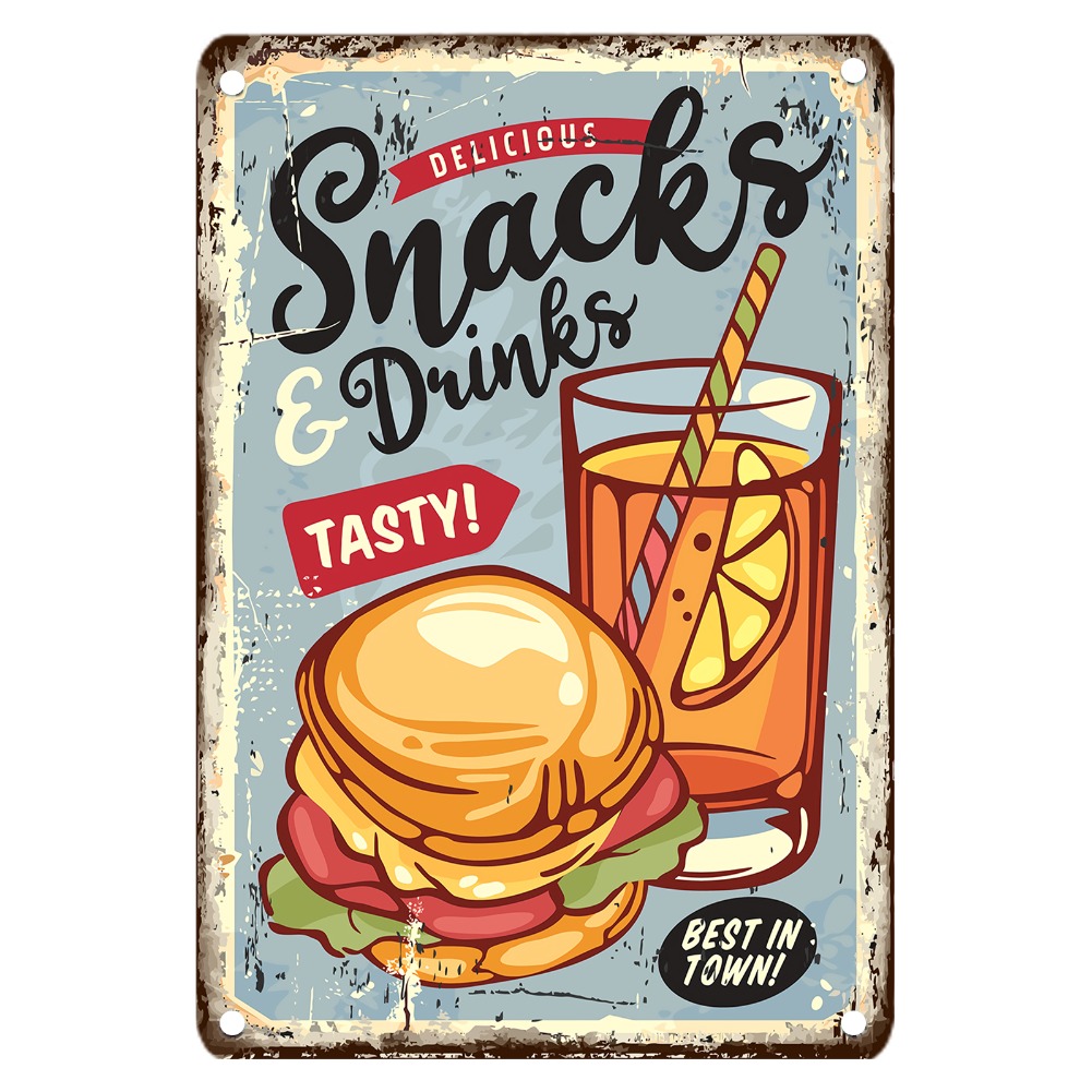 Vintage Food Metal Sign, 12x8  - Food Drink Snacks recensione e prezzo