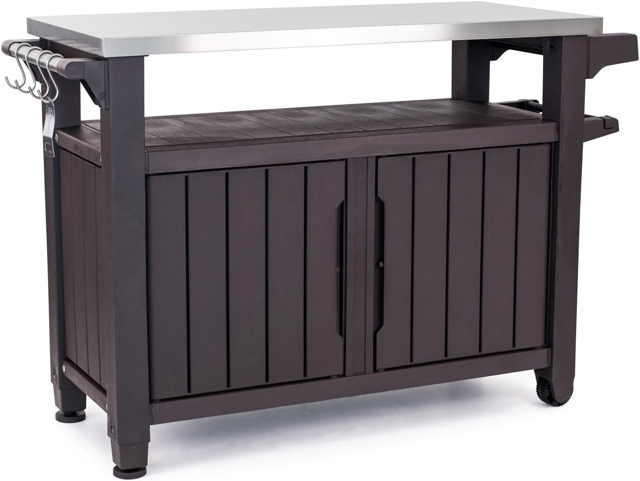 Food Storage With Wheels - Outdoor Rolling Table Cart for Food