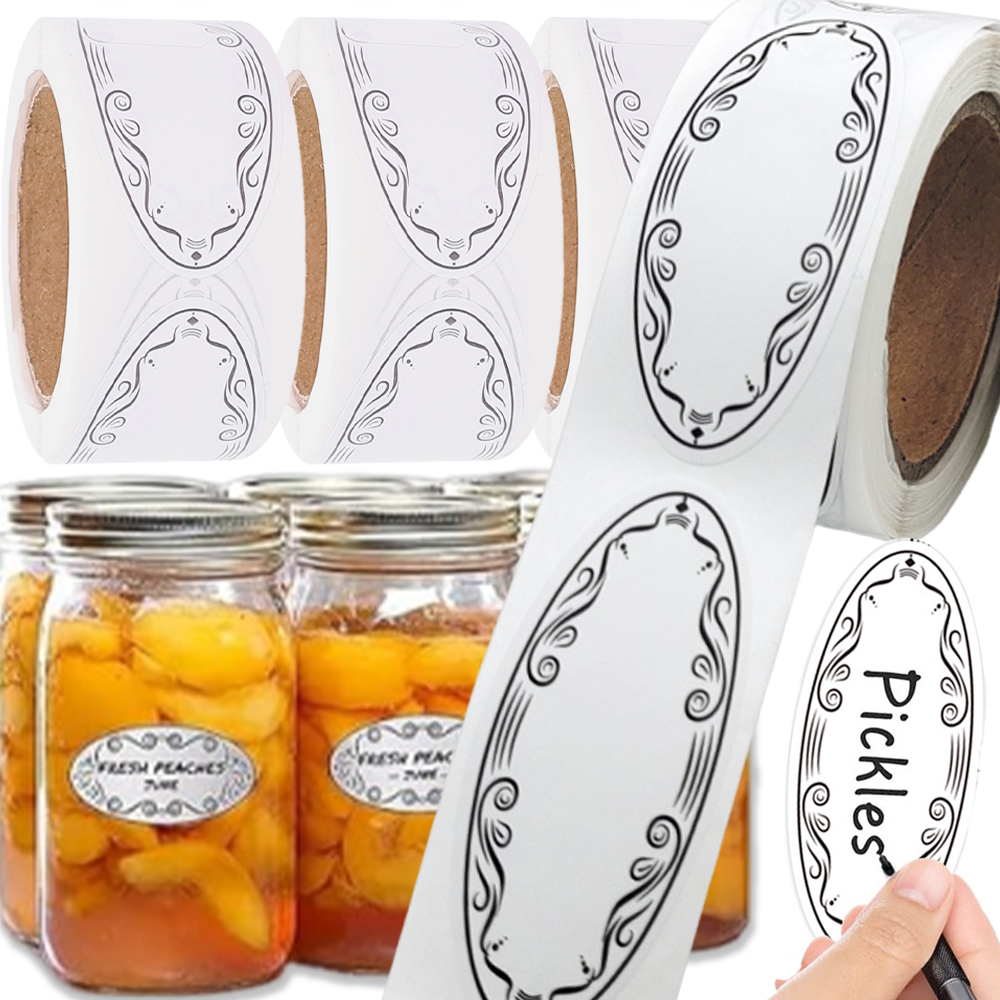 Food Storage For Restaurant - Oval Labels Blank Stickers Food Containers