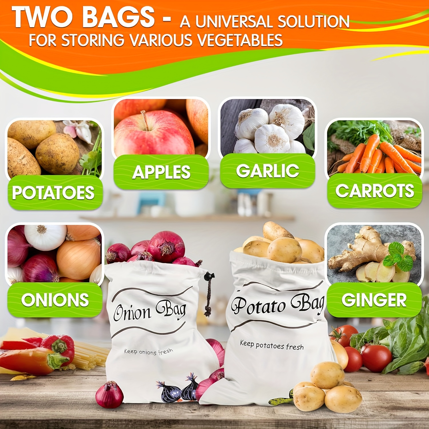 2pcs Reusable Vegetable Storag - Food Storage In Roots recensie en prijs