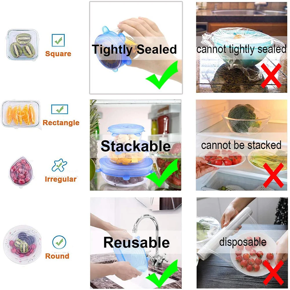Flexible Lid Silicone Cover Fo - Silicone Stretch Lid recensie en prijs
