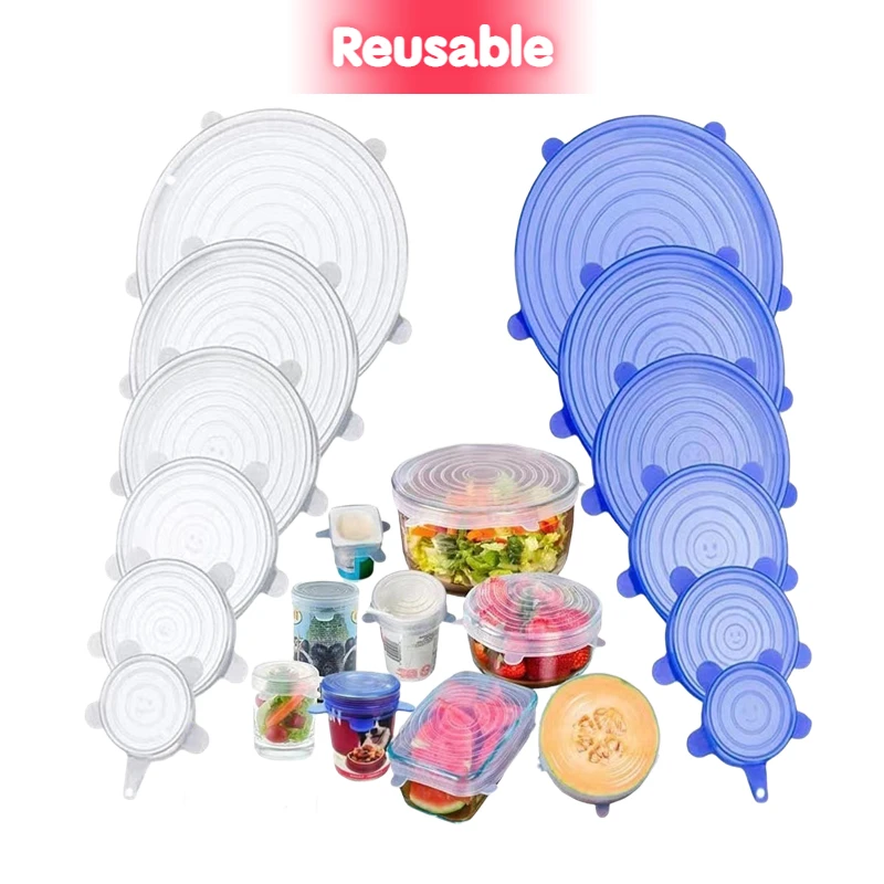 6PCS Stretch Silicone Covers R - Silicone Stretch Lid recensie en prijs