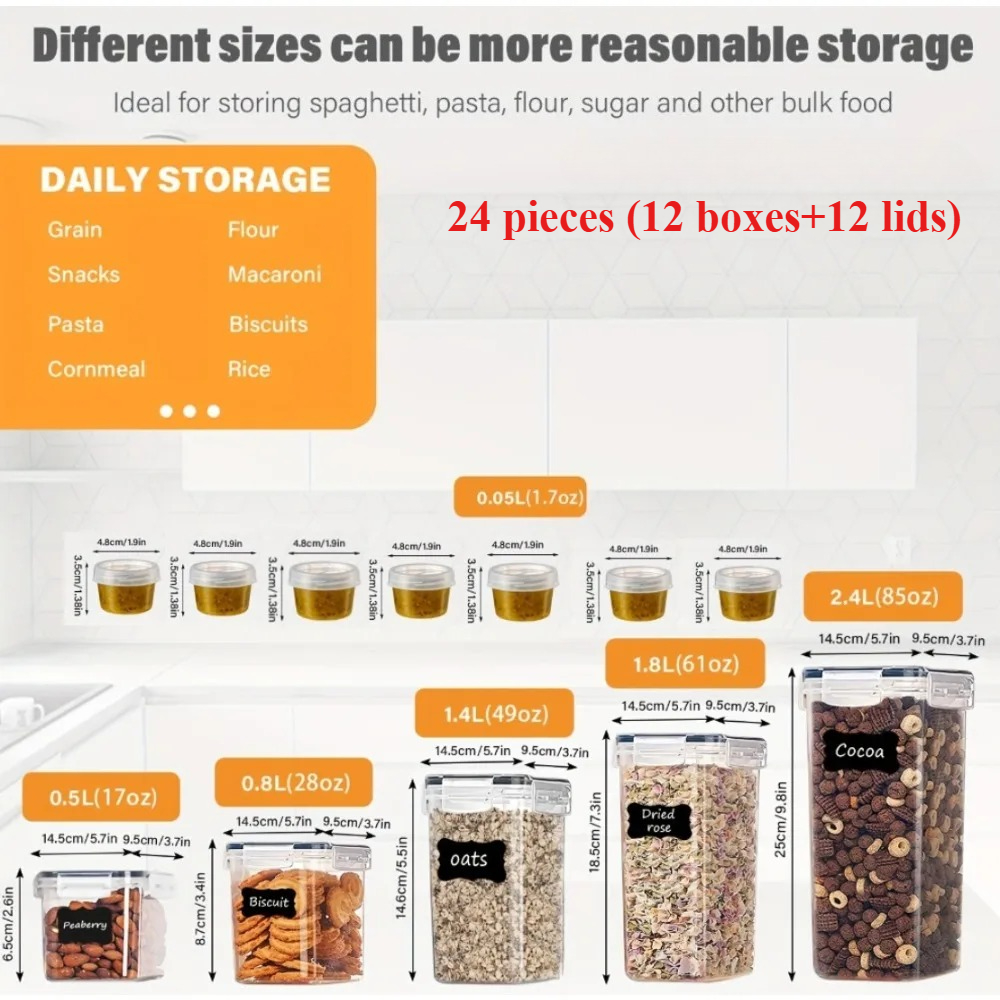 24Pcs Food Storage Containers  - Food Storage Heat recensie en prijs