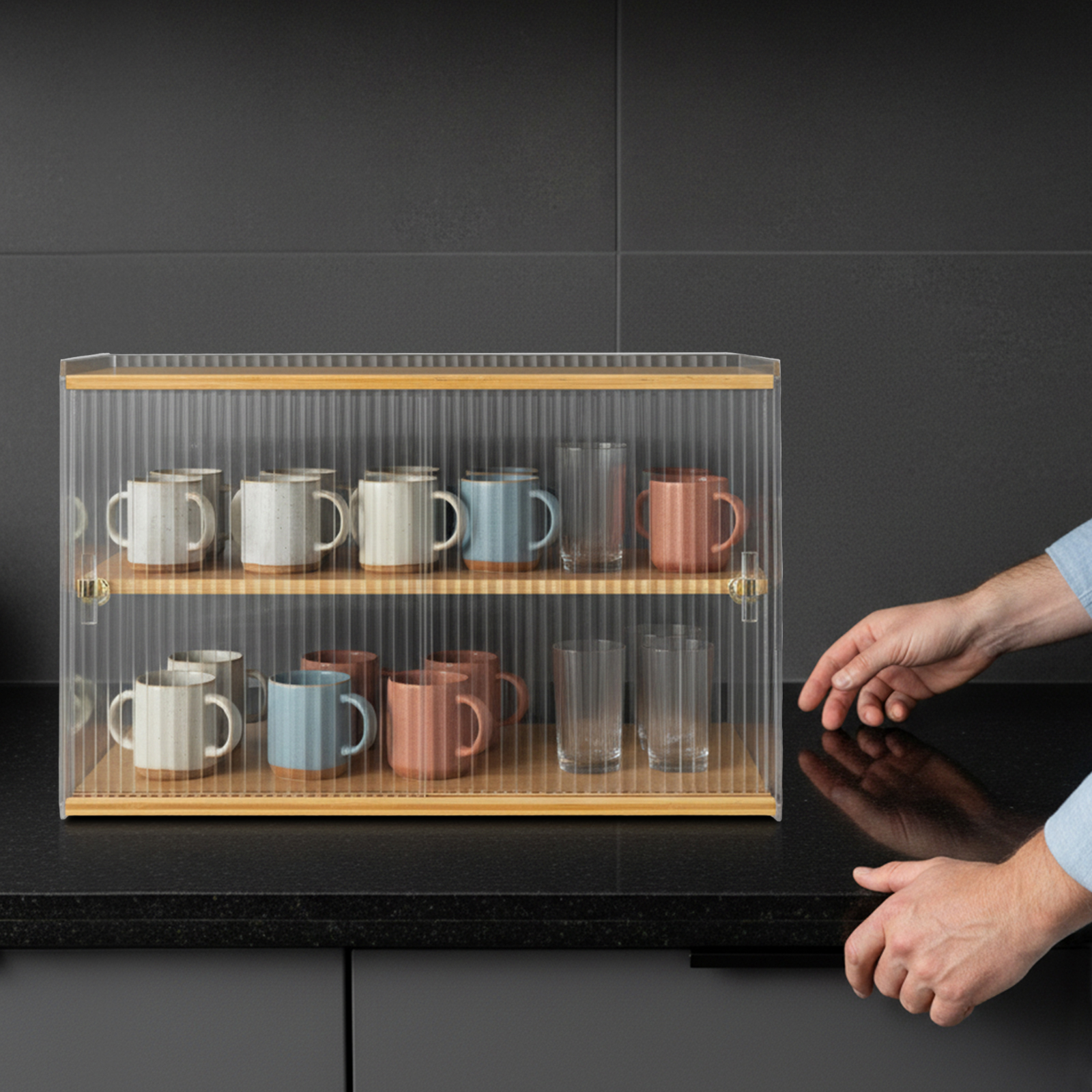 Cup Storage Rack, Bamboo Sideb - Food Storage In The Kitchen recensie en prijs
