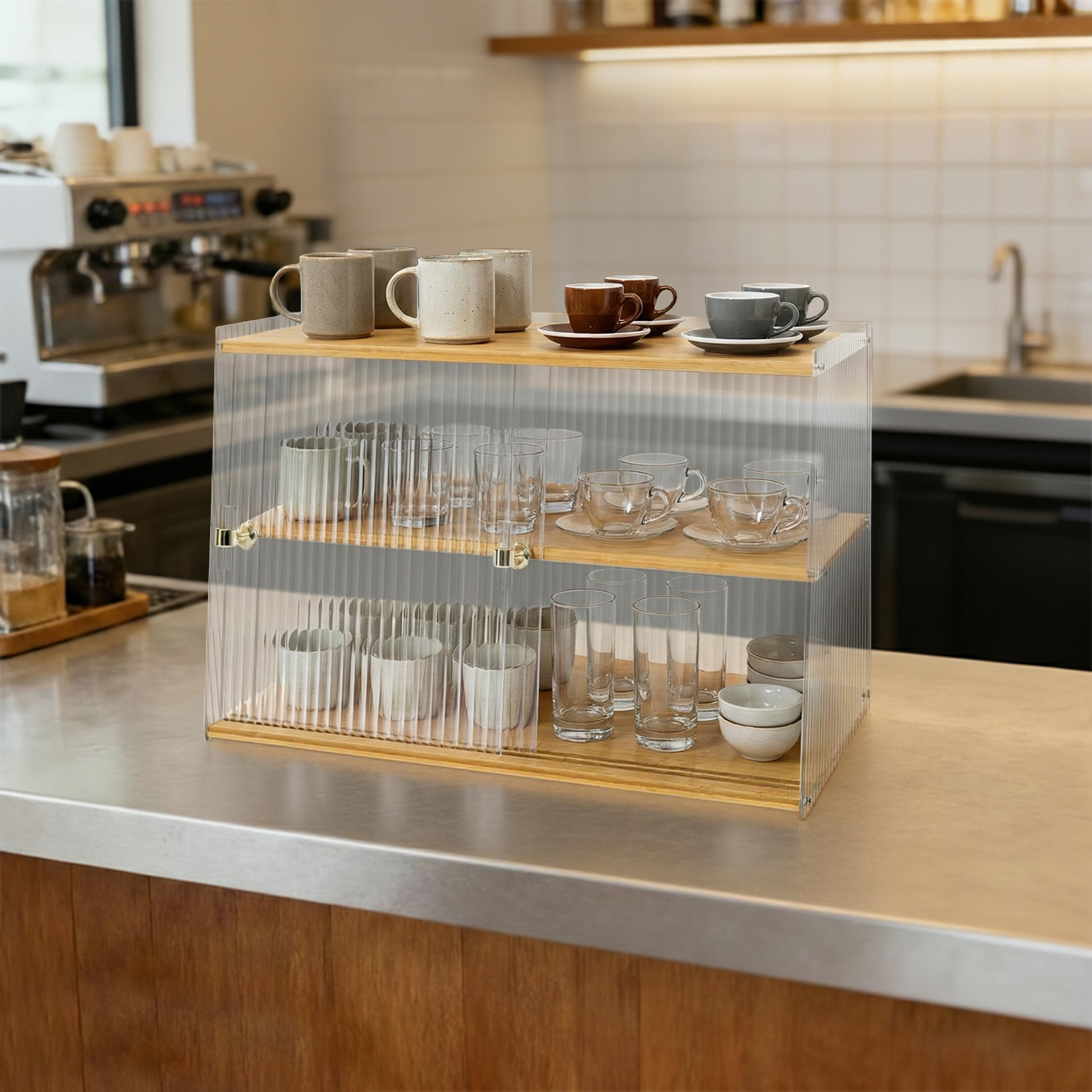 Cup Storage Rack, Bamboo Sideb - Food Storage In The Kitchen recensie en prijs