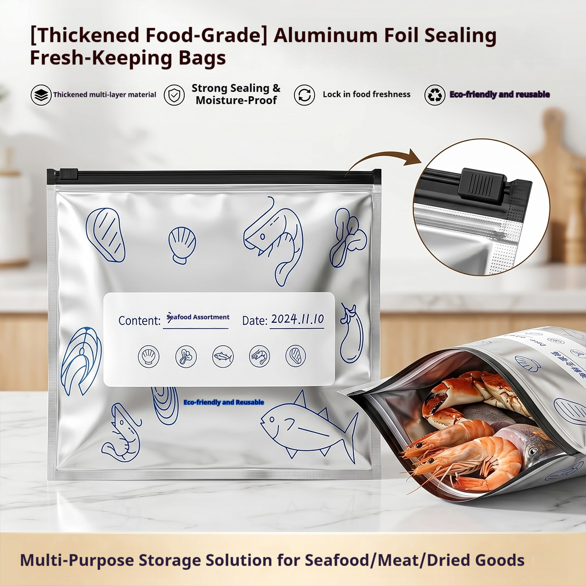 60pcs Aluminum Foil Food Seala - Food Storage With Lock recensie en prijs