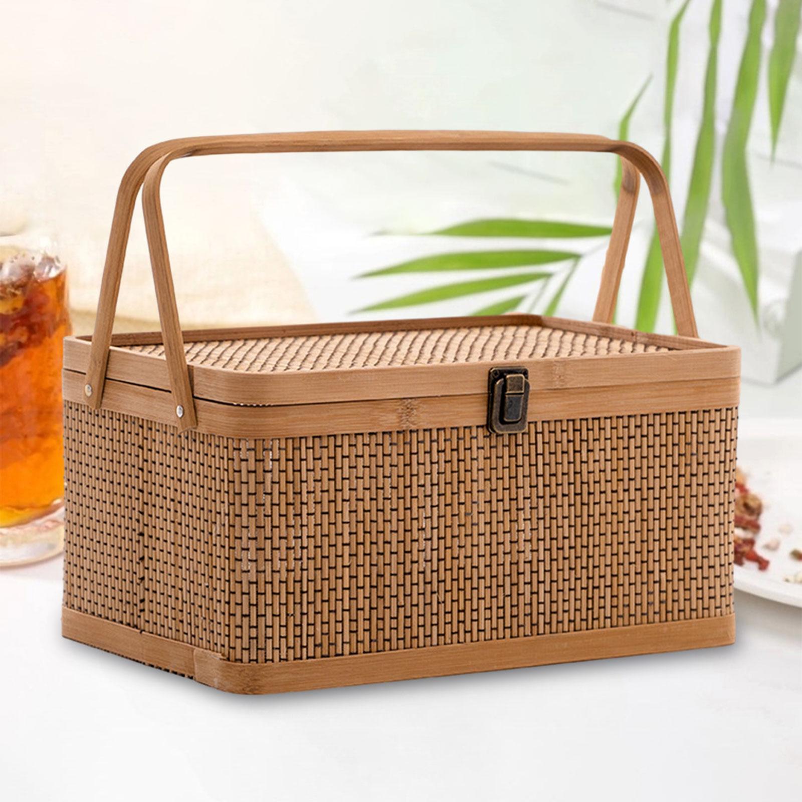 Handcrafted Bamboo Picnic Bask - Food Snacks Hamper recensione e prezzo