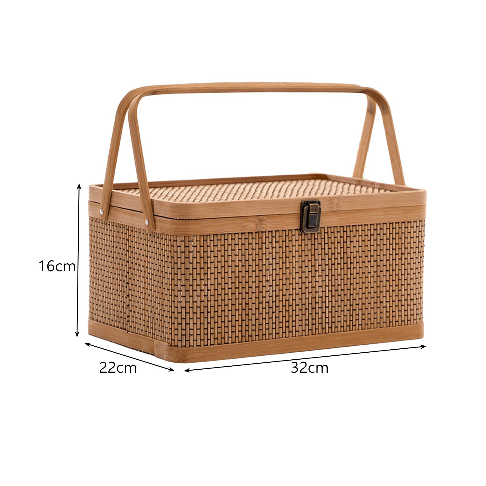 Handcrafted Bamboo Picnic Bask - Food Snacks Hamper recensione e prezzo