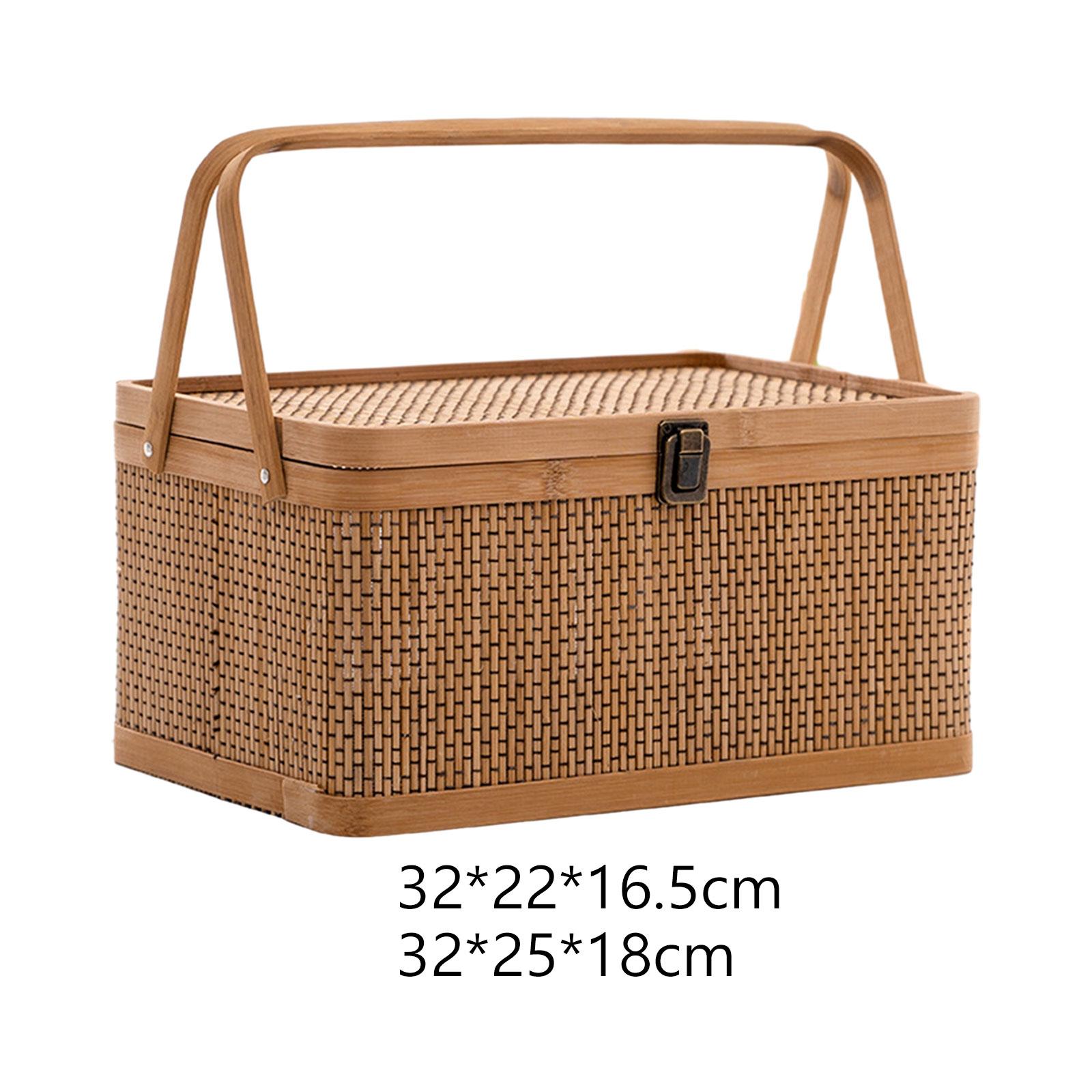 Handcrafted Bamboo Picnic Bask - Food Snacks Hamper recensione e prezzo