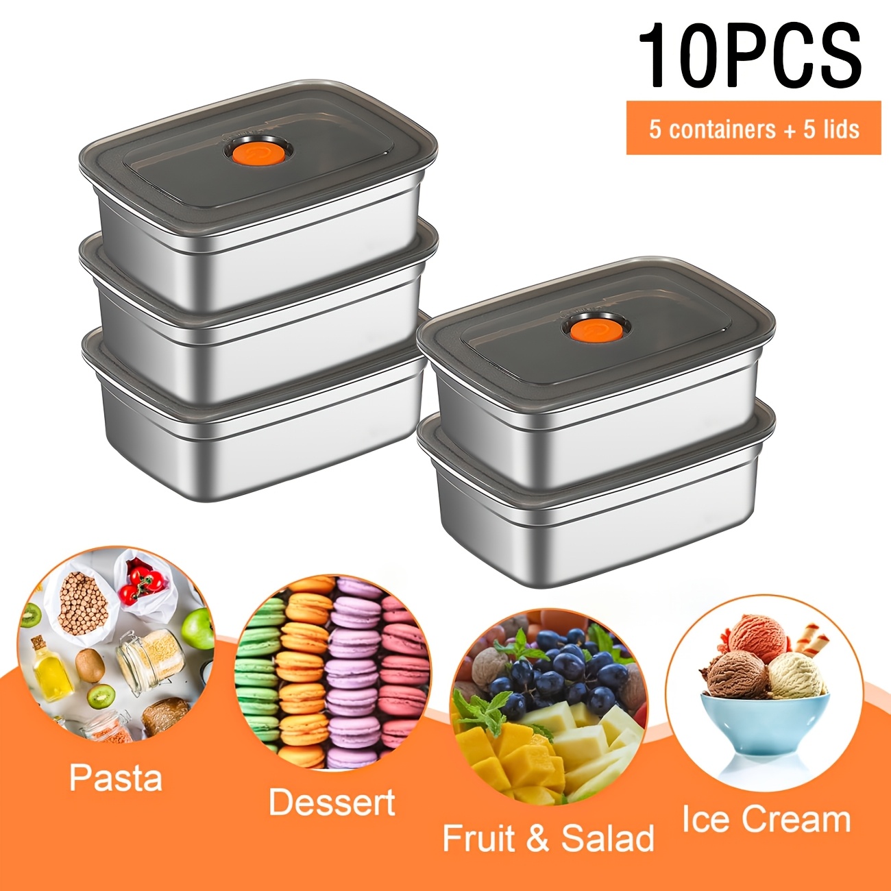 10-Piece Stainless Steel Food  - Food Storage For Restaurant recensie en prijs