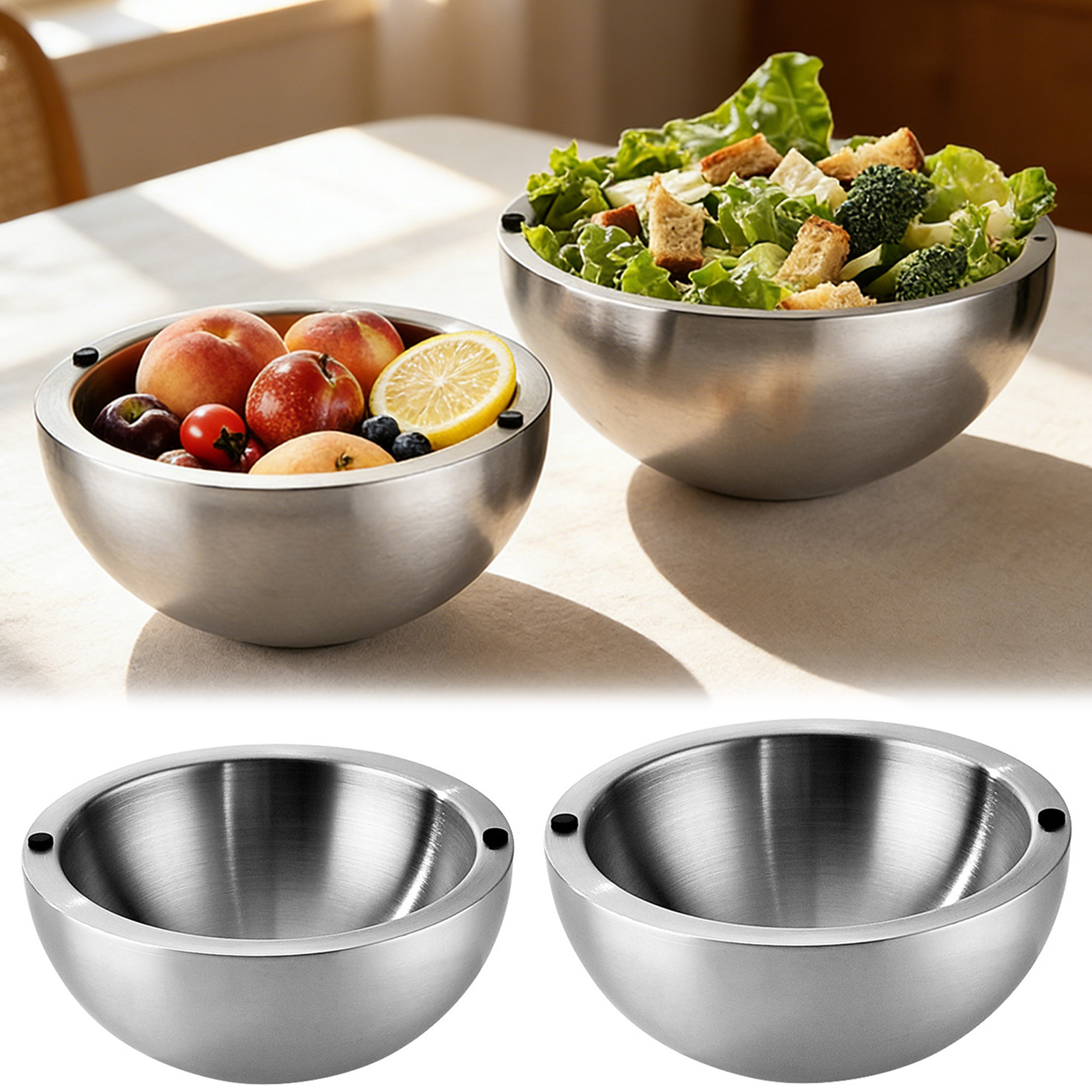 304 Thickened Salad Mixing Bow - Food Storage Heat recensie en prijs