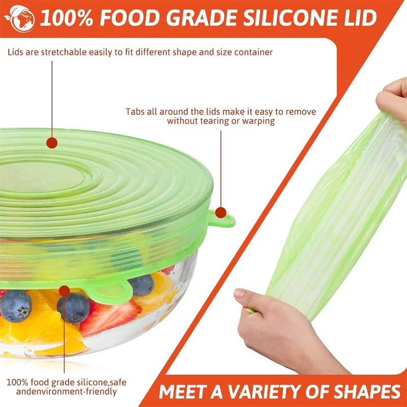 6Pcs Food Grade Silicone Prese - Silicone Stretch Lid recensie en prijs