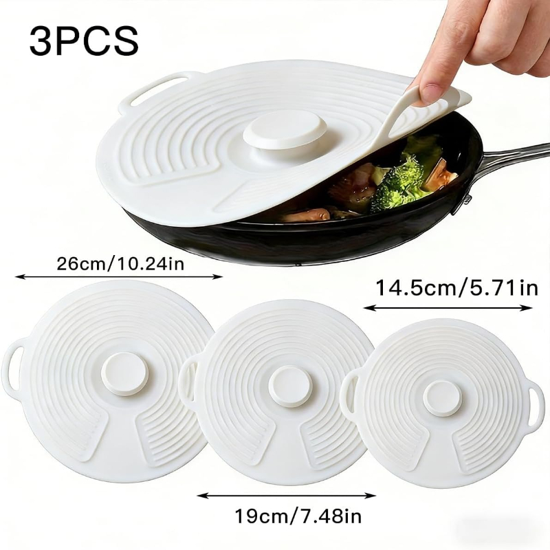 3Pcs Silicone Universal Lid fo - Silicone Stretch Lid recensie en prijs