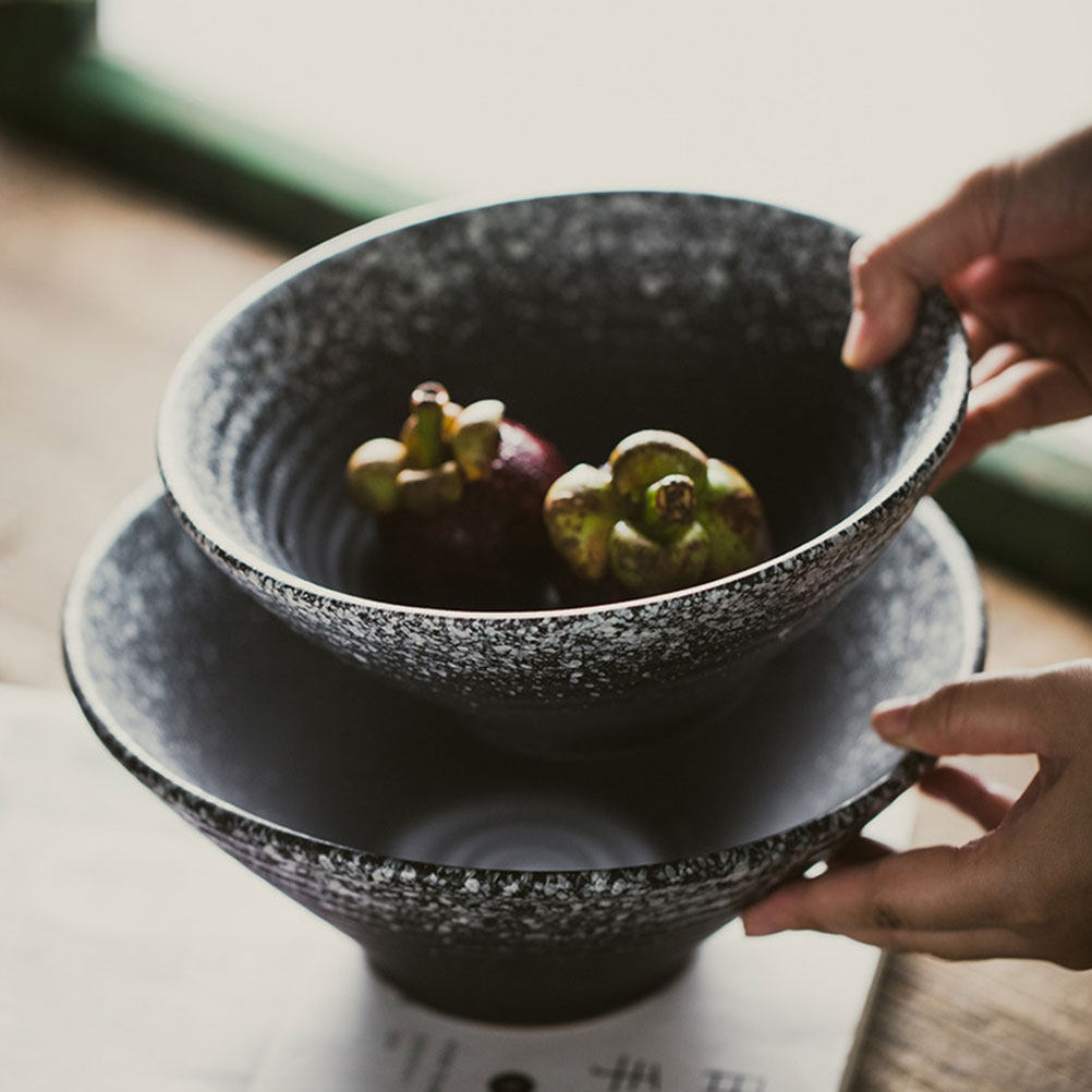 1Pcs Ceramic Ramen Bowl Black  - Food In Japanese Snacks recensione e prezzo