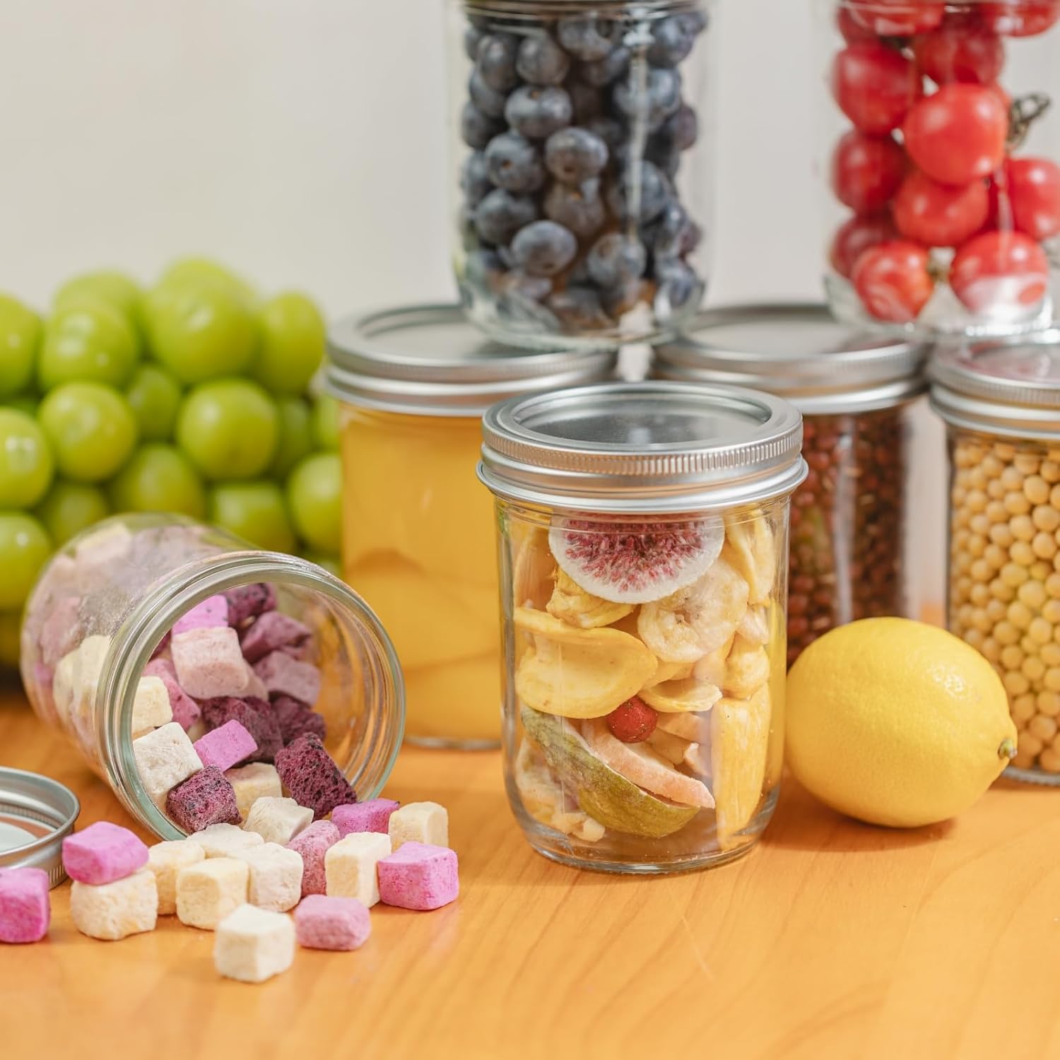 12 Pack 16 oz Wide Mouth Clear - Food Storage With Lids recensie en prijs