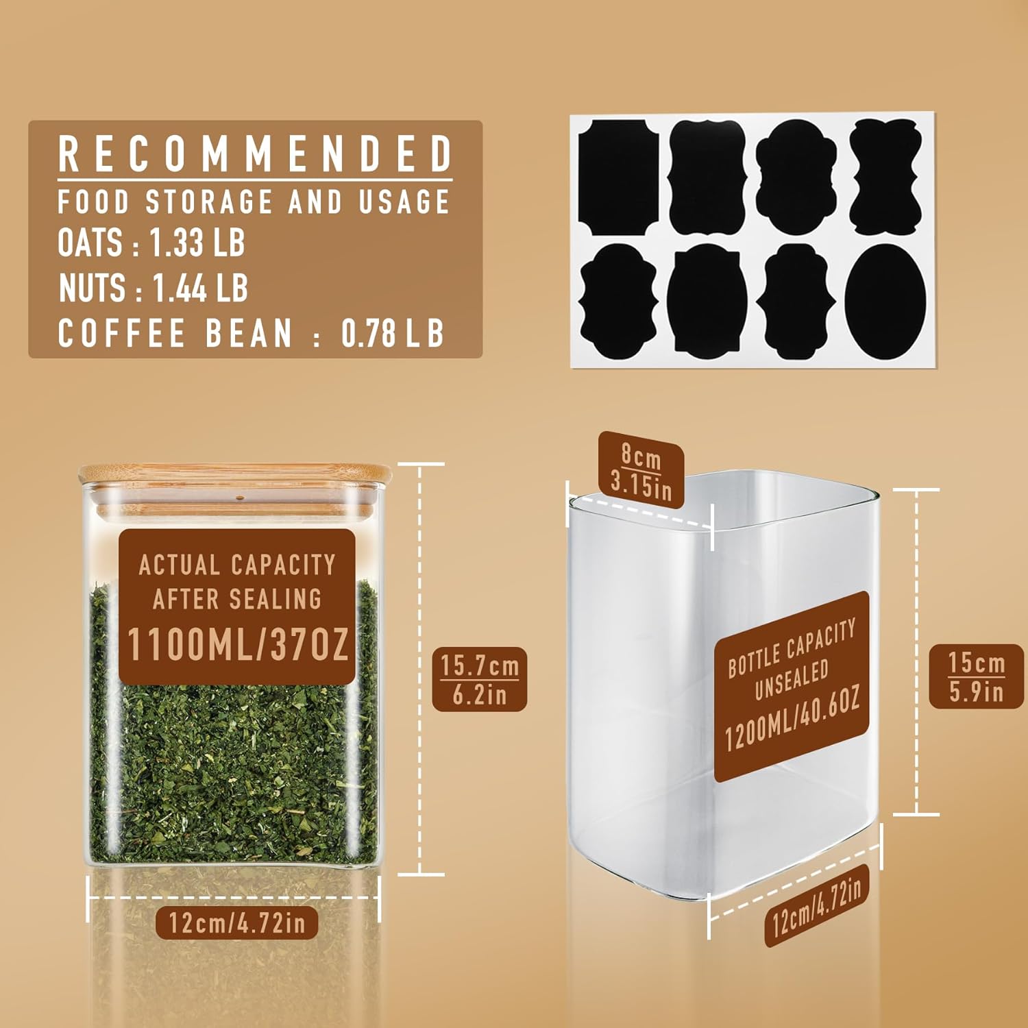 37oz Rectangle Airtight Glass  - Food Storage Pantry recensie en prijs