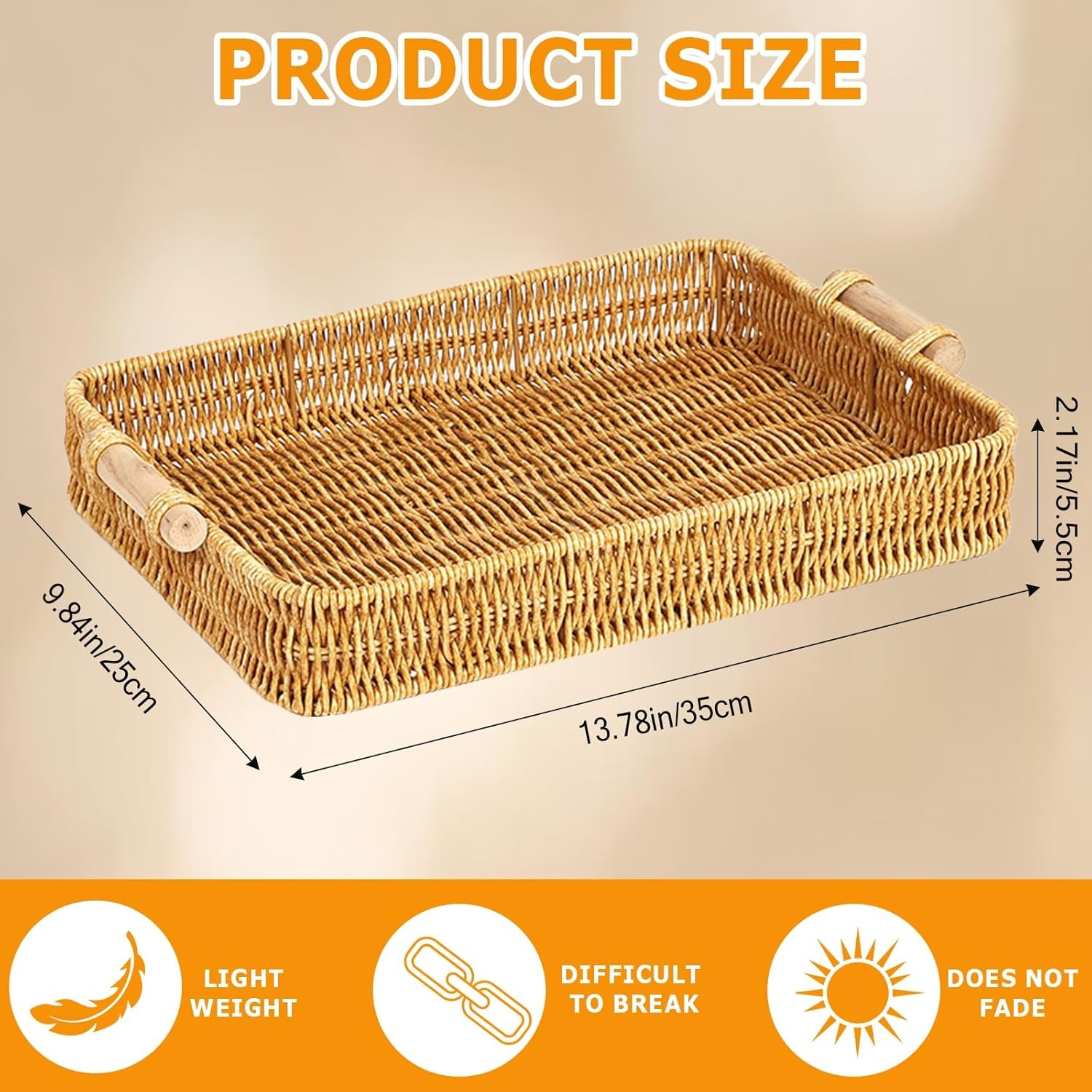 Wicker Tray Rectangular Rattan - Food Storage For Restaurant recensie en prijs
