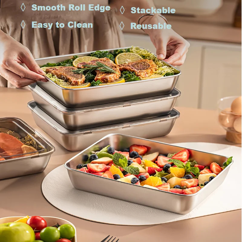 3pcs Stainless Steel Food Cont - Food Storage Heat recensie en prijs