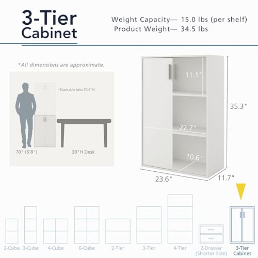Apexa Stackable Wood Bookcase  - Food Storage No Pantry recensie en prijs