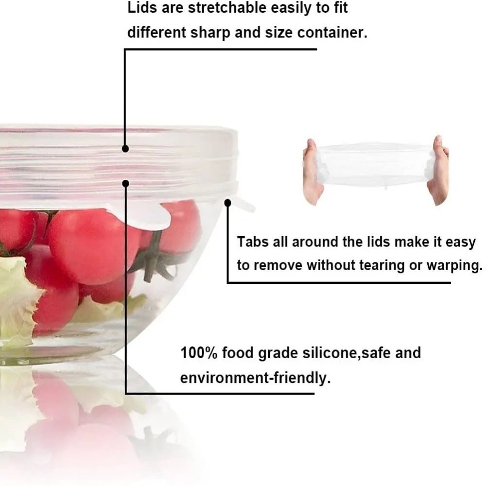 6PCS Useful Reusable Fresh-kee - Silicone Stretch Lid recensie en prijs