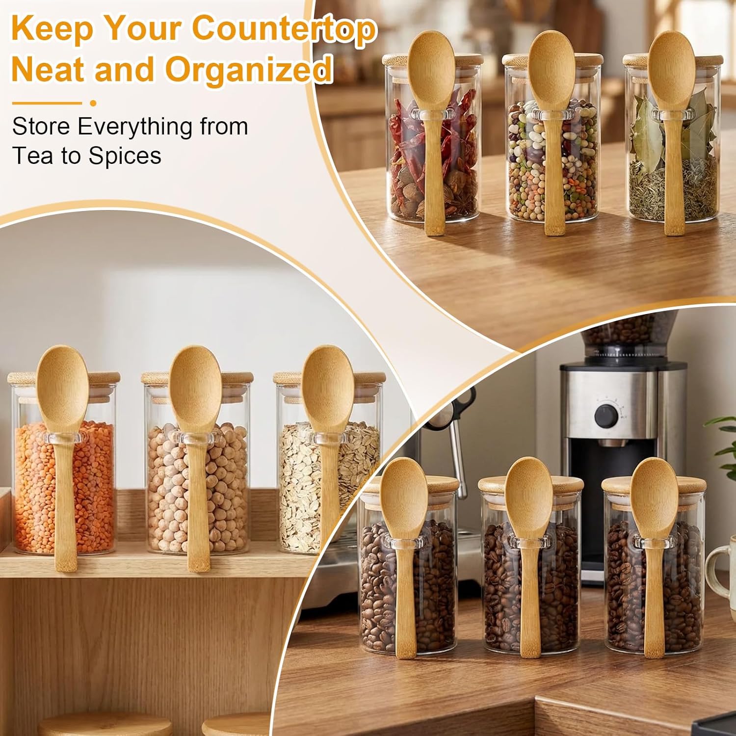 10 Pack Glass Jars with Bamboo - Food Storage With Lids recensie en prijs