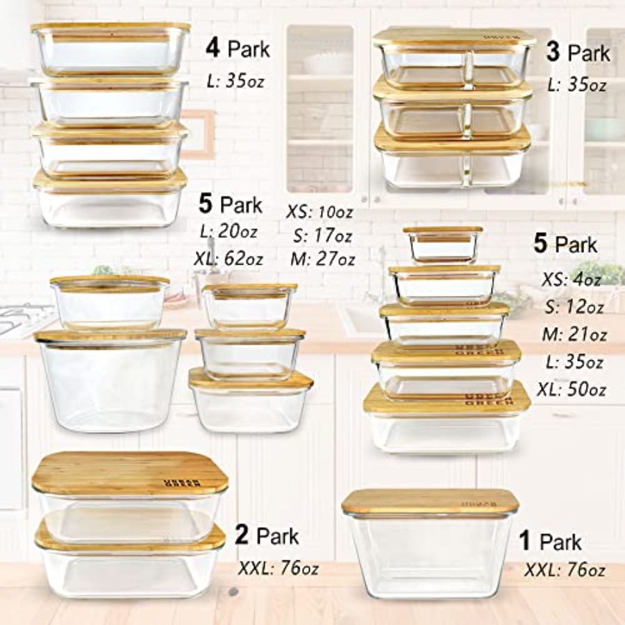 Glass Containers with Bamboo L - Food Storage Pantry recensie en prijs