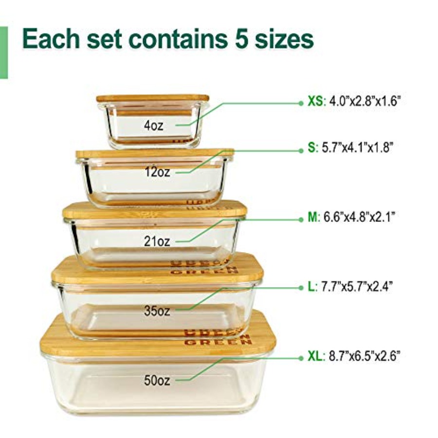 Glass Containers with Bamboo L - Food Storage Pantry recensie en prijs