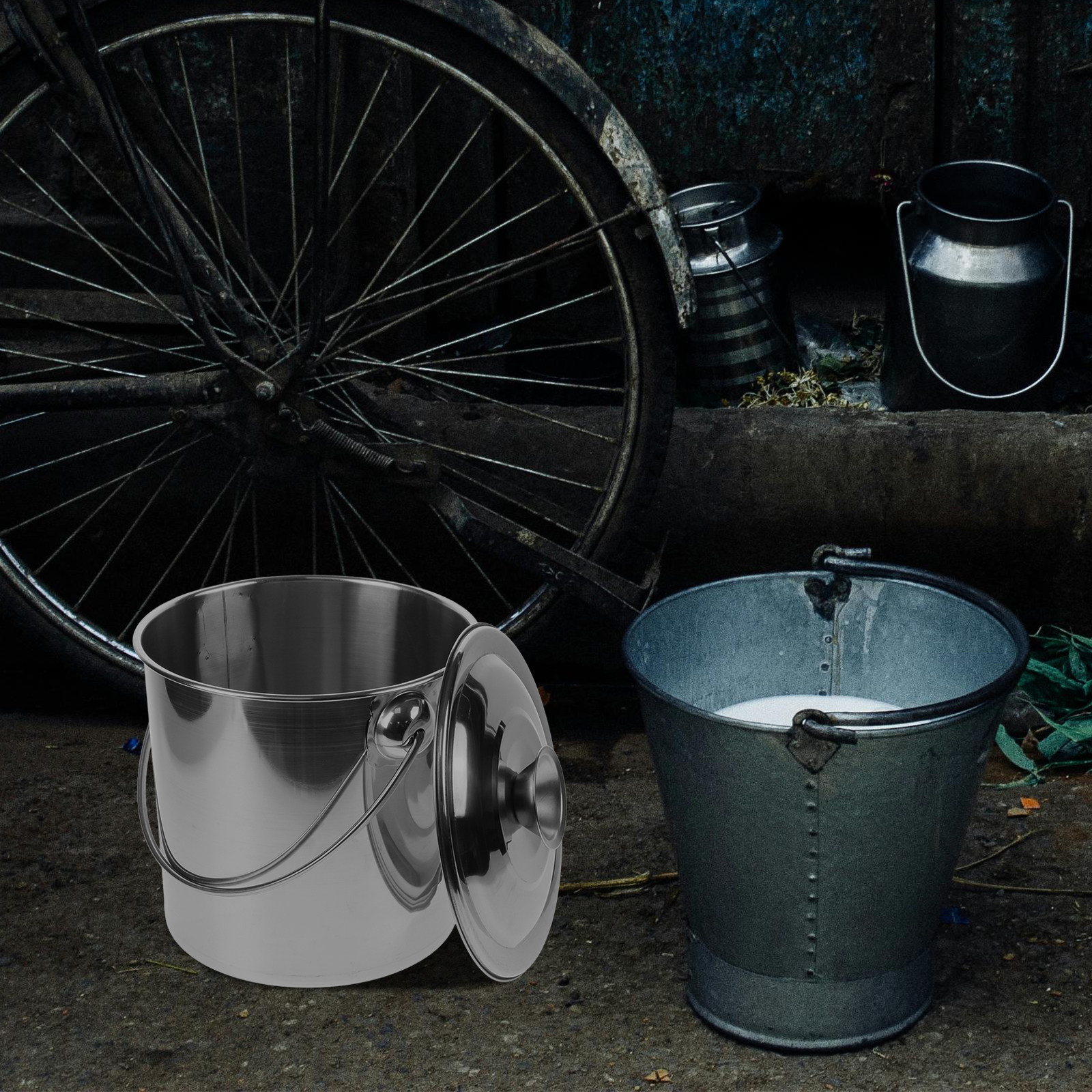 Stainless Steel Milk Bucket wi - Food Storage For Restaurant recensie en prijs