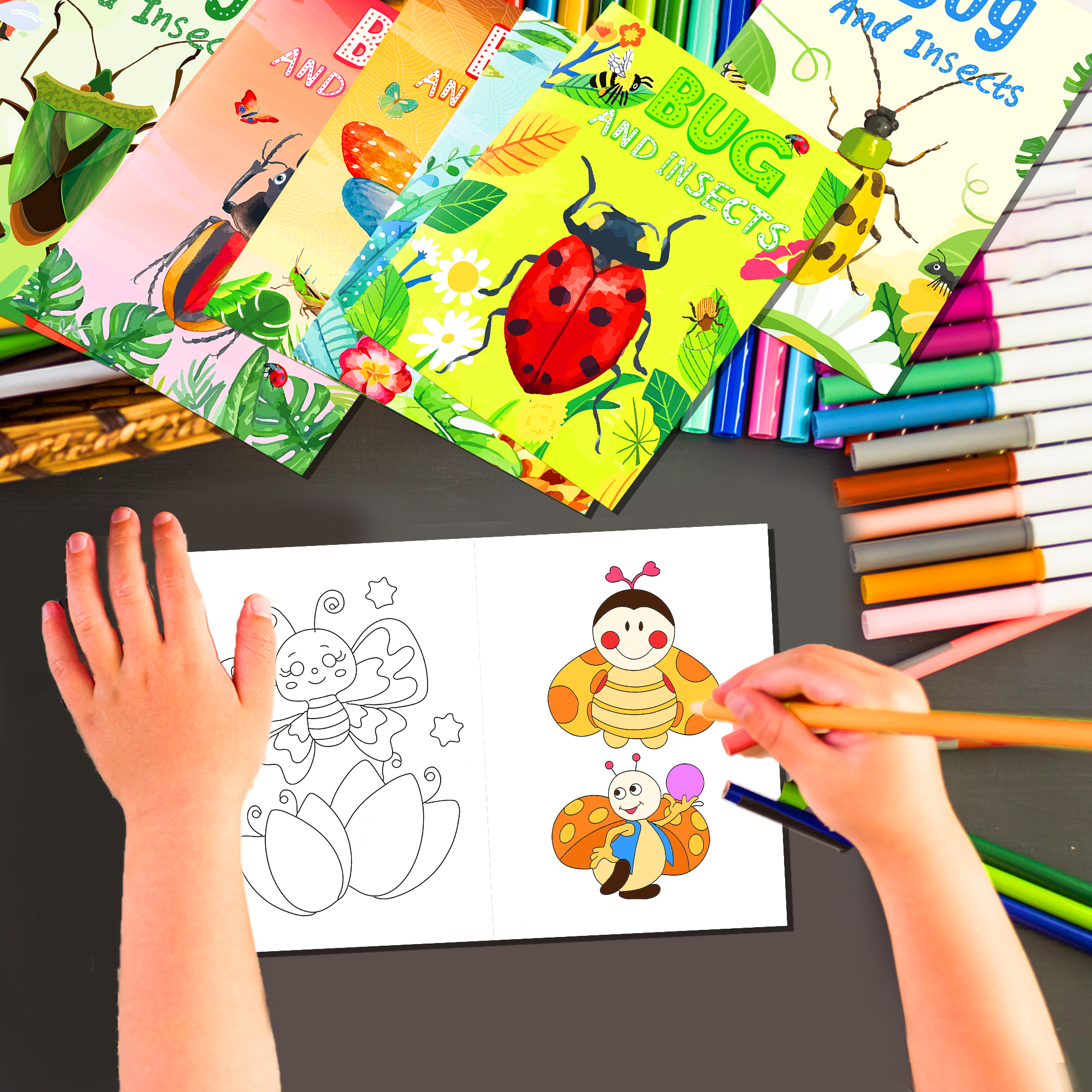 12pcs Cartoon Insect Bug Sprin - Food And Snacks Coloring Book Bold And Easy recensione e prezzo