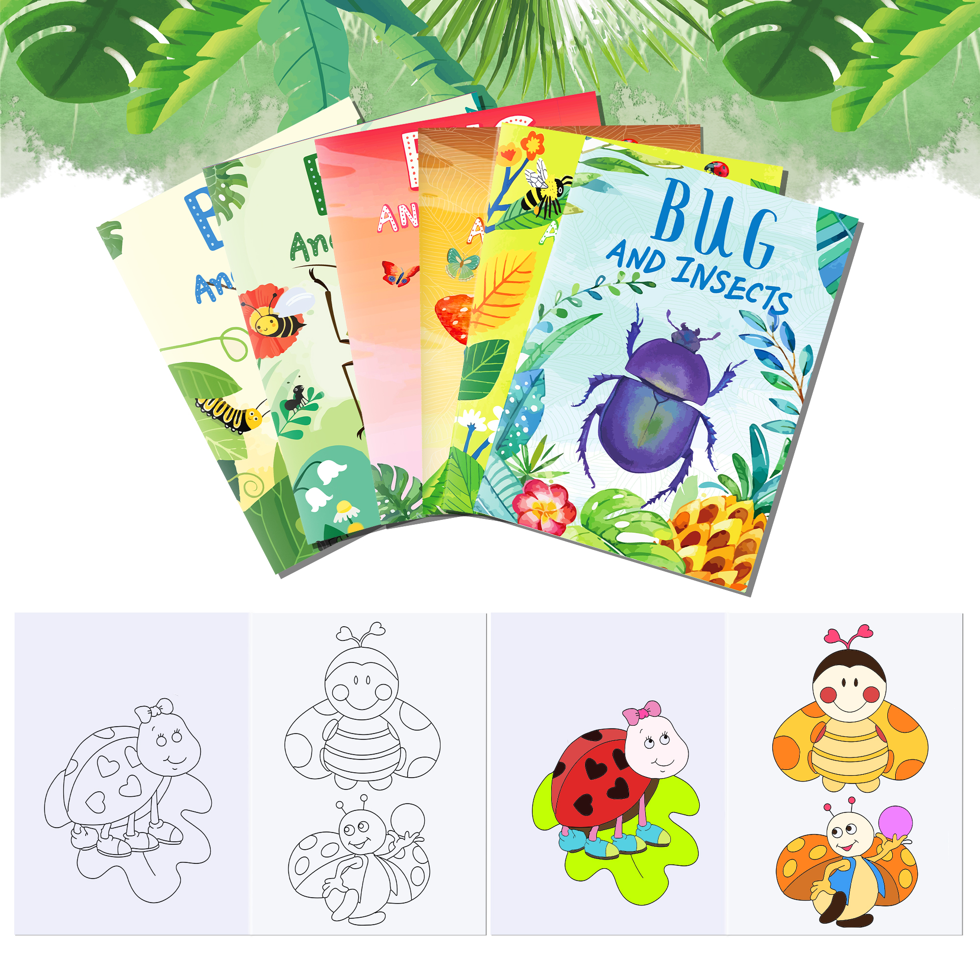 12pcs Cartoon Insect Bug Sprin - Food And Snacks Coloring Book Bold And Easy recensione e prezzo